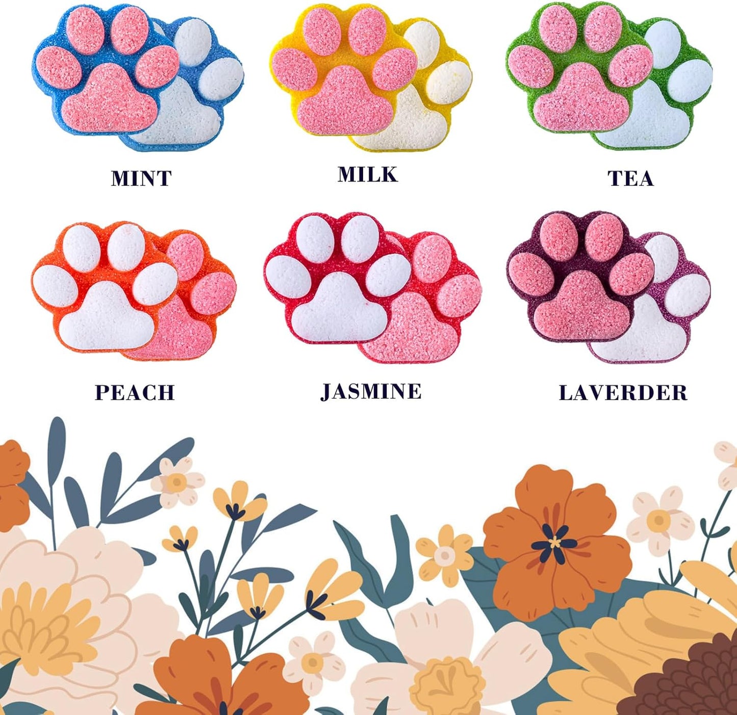12 Pcs Paw Bath Bomb for Kids with Surprise Toys Inside