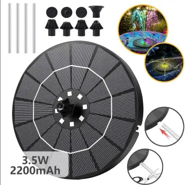 Solar Fountain,1.5W Solar Panel Kit Water Pump, Outdoor and indoor Watering Submersible Pump