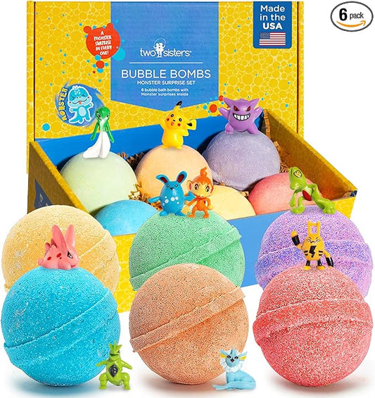 Bath Bombs for Kids with Surprise Toy Inside - Fruity Scent, Skin-Safe,Made in  Japan