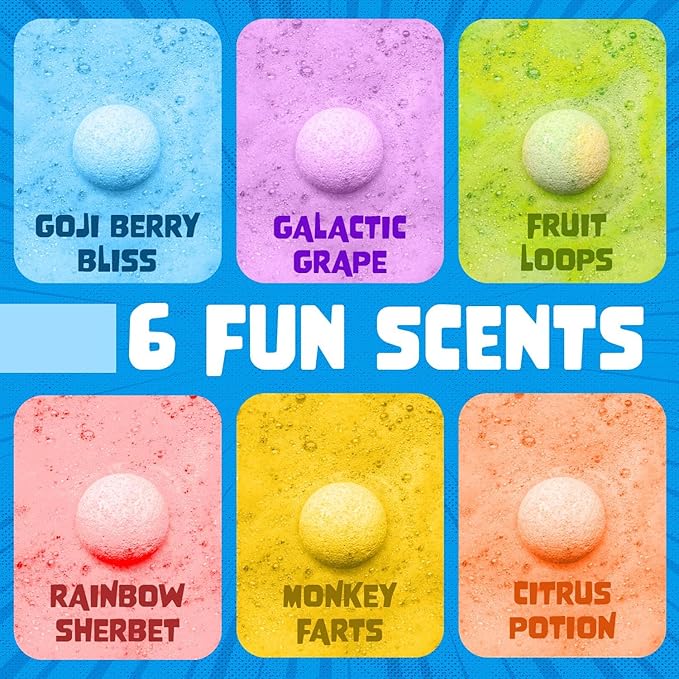Bath Bombs for Kids with Surprise Toy Inside - Fruity Scent, Skin-Safe,Made in  Japan