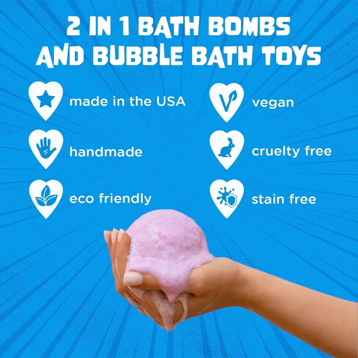 Bath Bombs for Kids with Surprise Toy Inside - Fruity Scent, Skin-Safe,Made in  Japan